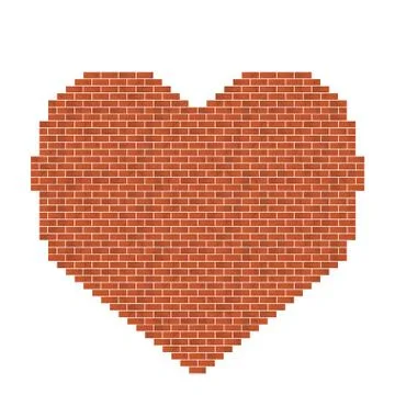 Bicks heart shape. Stock Illustration