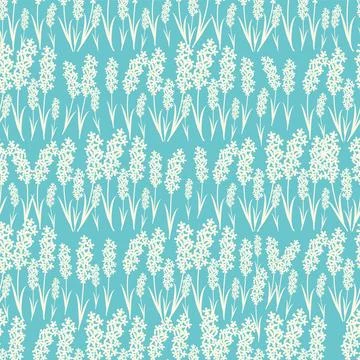 Bicolor contour silhouette seamless pattern with flowers and leaves. Abstract Illustrazione stock