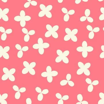 Bicolor contour silhouette seamless pattern with flowers and leaves. Abstract Illustrazione stock