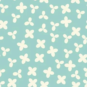 Bicolor contour silhouette seamless pattern with flowers and leaves. Abstract Stockillustratie