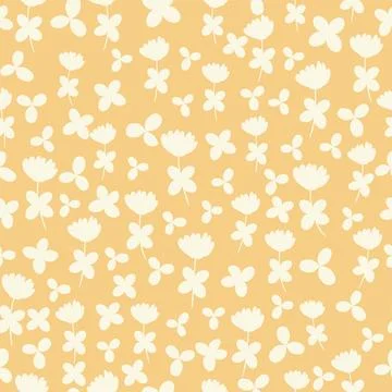 Bicolor contour silhouette seamless pattern with flowers and leaves. Abstract 스톡 일러스트