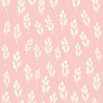 Bicolor contour silhouette seamless pattern with flowers and leaves. Abstract Stock Illustration