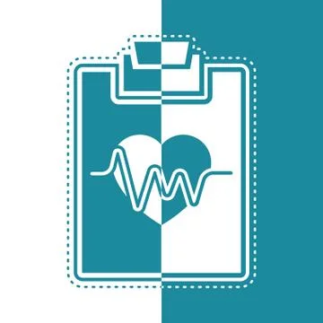 Bicolor icon of an electrocardiogram Stock Illustration