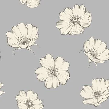 Bicolor rose floral pattern. Modern botanical design Stock Illustration