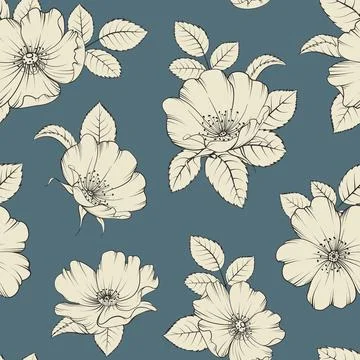 Bicolor rose floral pattern. Modern botanical design Stock Illustration