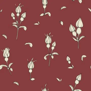 Bicolor rose floral pattern. Modern botanical design Stock Illustration
