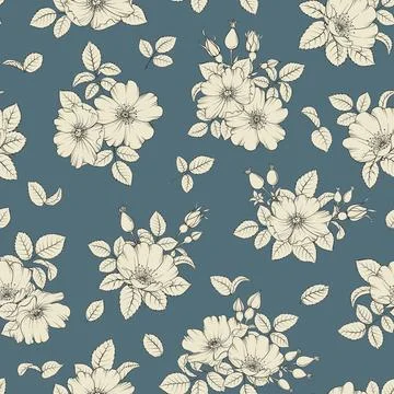 Bicolor rose floral pattern. Modern botanical design Stock Illustration
