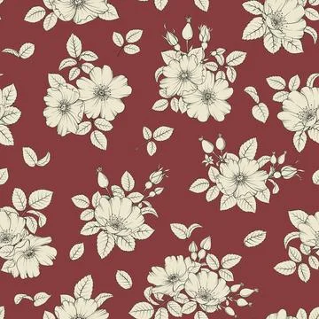 Bicolor rose floral pattern. Modern botanical design Stock Illustration