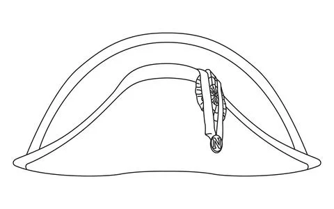 Bicorn hat of Napoleon outlined, vector illustration Stock Illustration