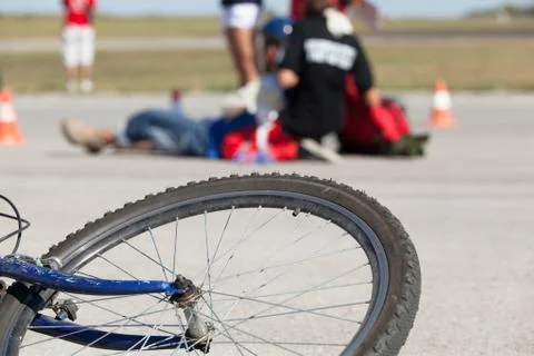 Bicycle accident Stock Photos