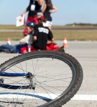Bicycle accident Stock Photos