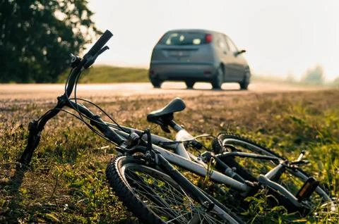 Bicycle accident Stockfoto's