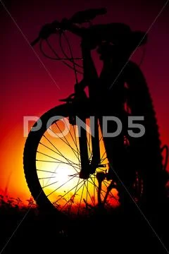 Bicycle against a decline Stock Photos
