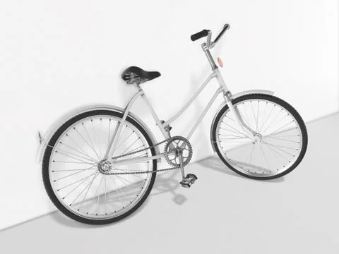 Bicycle against the wall. 3d rendering. 스톡 일러스트
