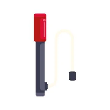 Bicycle air pump inflating flat tire service Stock Illustration