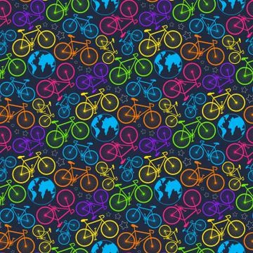Bicycle and earth pattern Stock Illustration