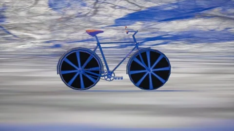 Bicycle animated, side profile, moving background Stock Footage 301353756