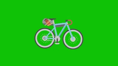Bicycle anination on green screen 動画素材 328555125