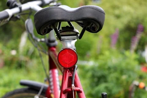 Bicycle back reflector, blurred background 스톡 사진