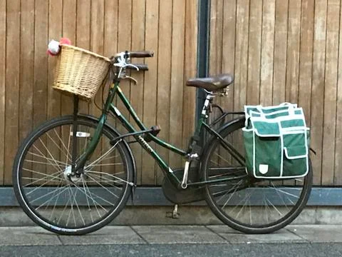 Bicycle with a basket Stock Photos