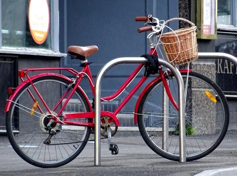 Bicycle With A Basket Stock Photos