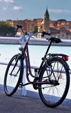 Bicycle on the beach Stock Photos