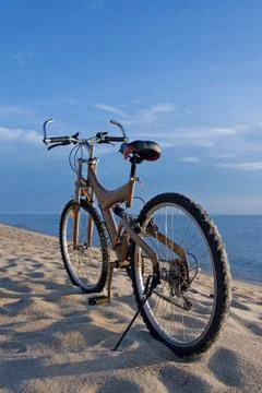 Bicycle at beach Stock Photos