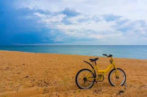 Bicycle at the beach Stock Photos