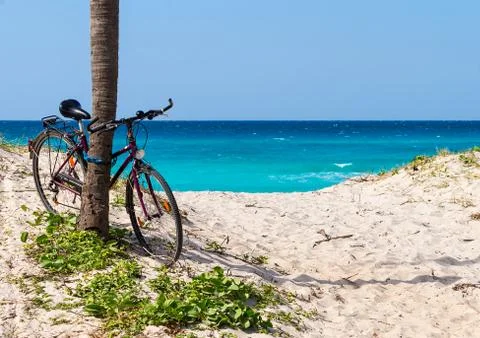 Bicycle on beach Stock Photos