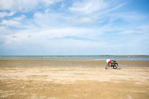 Bicycle on the beach Stock Photos
