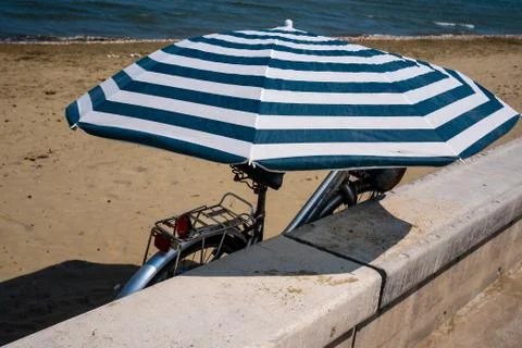 Bicycle in the beach Stock Photos