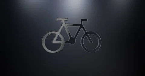 Bicycle Black 3d Icon Video stock 71730901