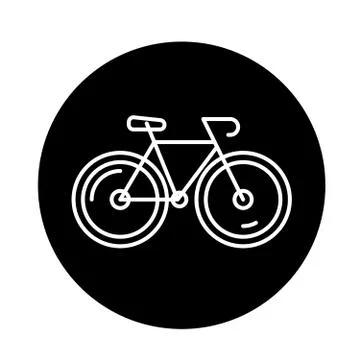 Bicycle black icon, vector sign on isolated background. Bicycle concept symbol Stock Illustration