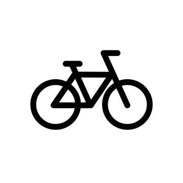 Bicycle black line icon. Vector pictogram isolated on white background. Stock Illustration