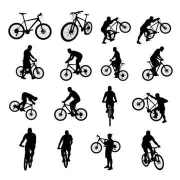 Bicycle black set 01 Stock Illustration