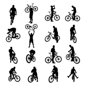 Bicycle black set 02 Illustrazione stock