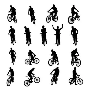 Bicycle black set 03 Stock Illustration