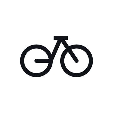 Bicycle Black White Line Icon Editable Stroke Vector Symbol Stock Illustration