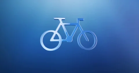Bicycle Blue 3d Icon Stock Footage 71730854