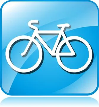 Bicycle blue square icon Stock Illustration