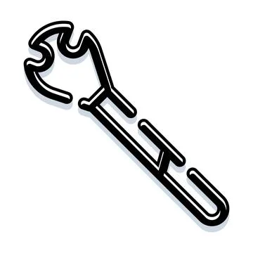 Bicycle bottom bracket wrench tool icon design Stock-Illustration