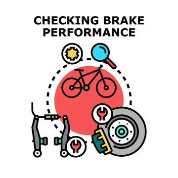 Bicycle brake checking and performance concept Stock Illustration