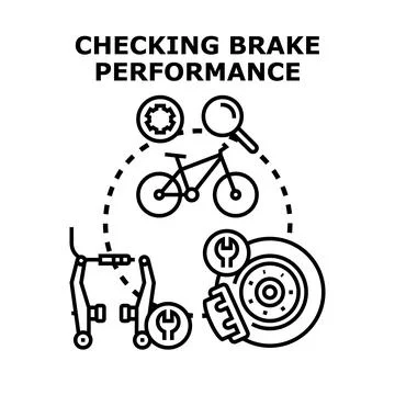 Bicycle brake checking and performance concept Stock Illustration