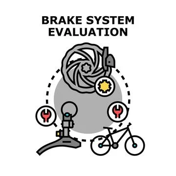 Bicycle brake system evaluation and cycling maintenance service Stock Illustration