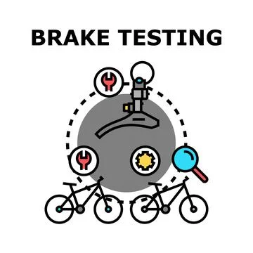 Bicycle brake testing and maintenance service concept 스톡 일러스트