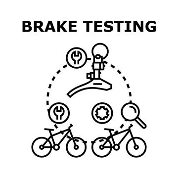 Bicycle brake testing and maintenance service concept Stock Illustration