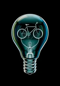 Bicycle bulb concept black Illustrazione stock