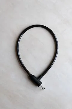 Bicycle cable lock with key Stock Photos