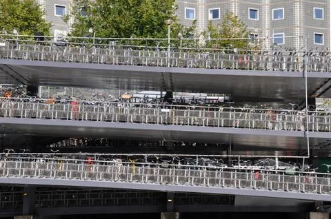 Bicycle car park Stock Photos
