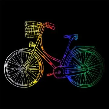 Bicycle with Cart Stock Illustration